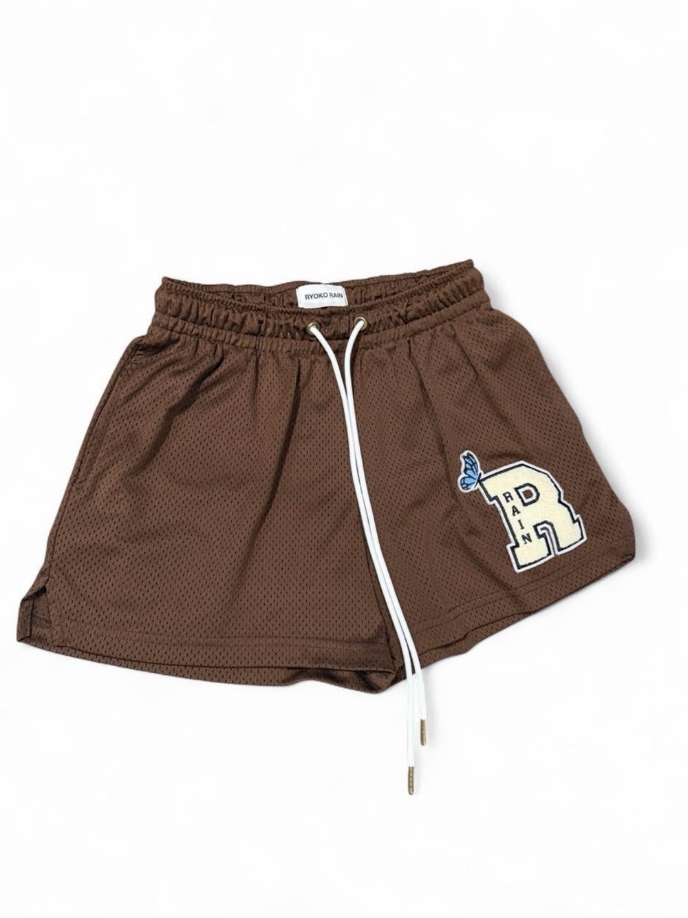 Ryoko Rain Brown Mesh Athletic Shorts with “R”Patch size small Unisex
